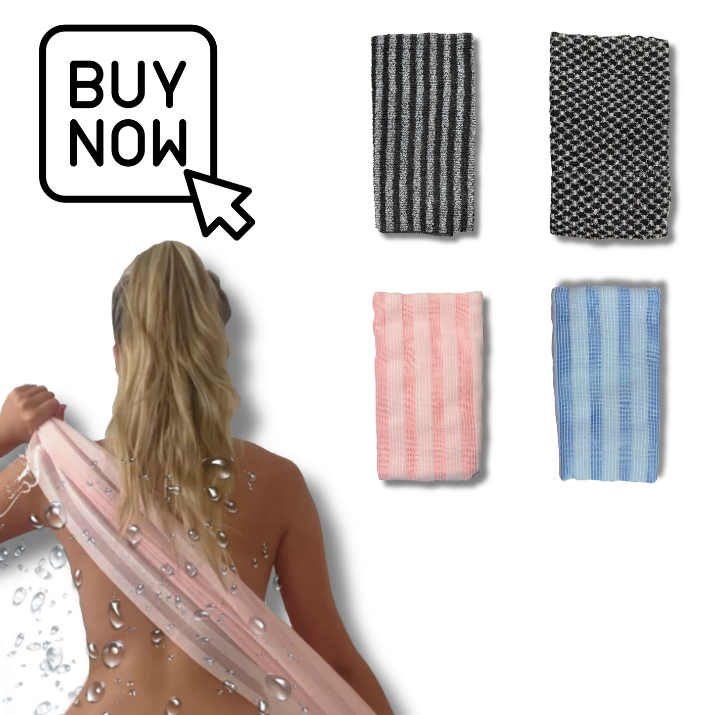 Fluffine Exfoliating Towel - Blue