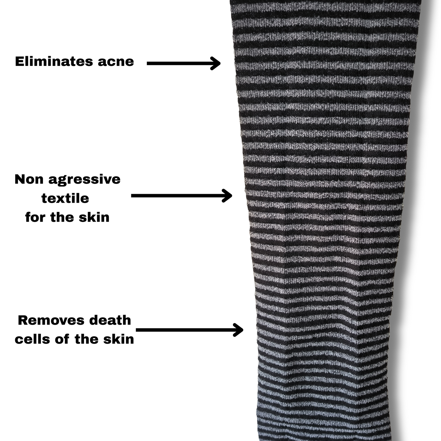 Fluffine Exfoliating Towel - Black